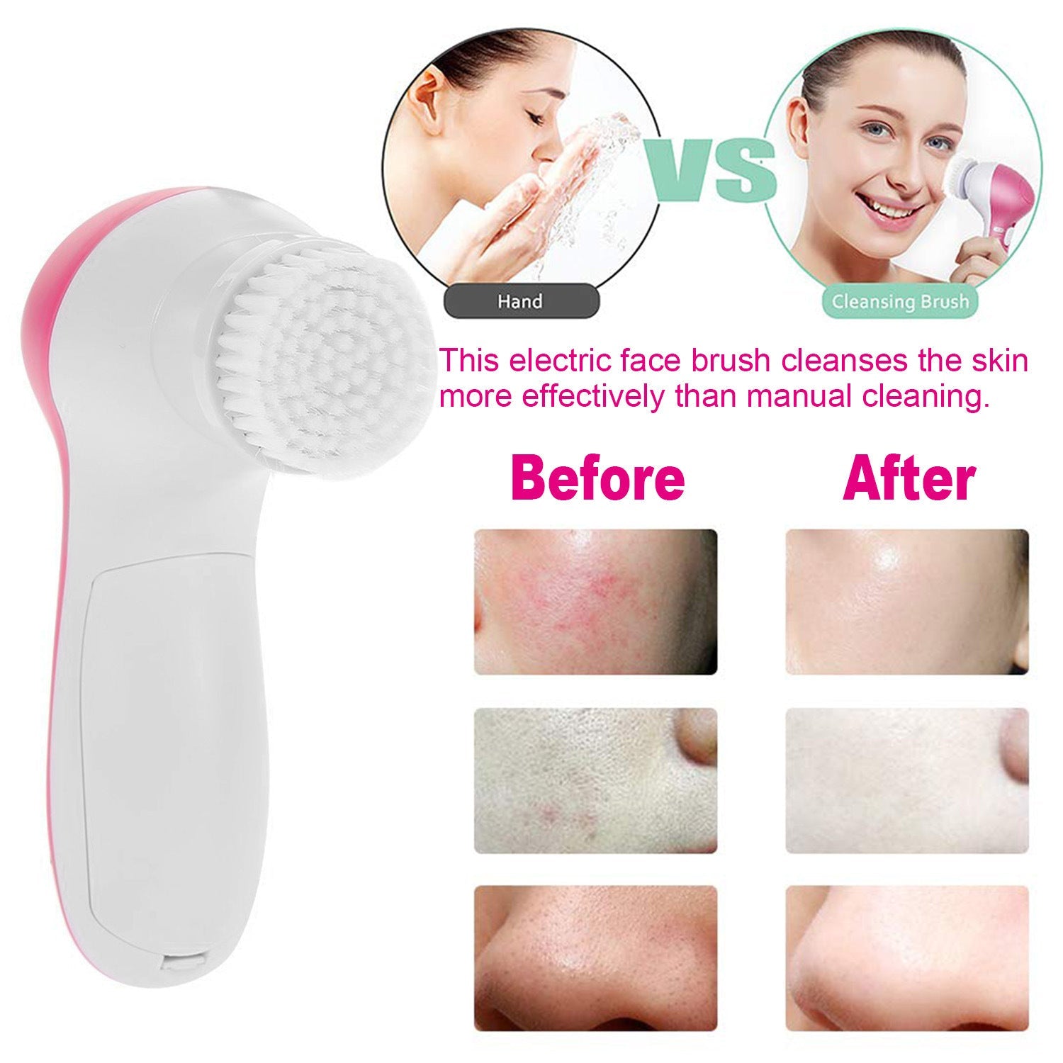 Face Spin Cleaning Brush with 5 attachment
